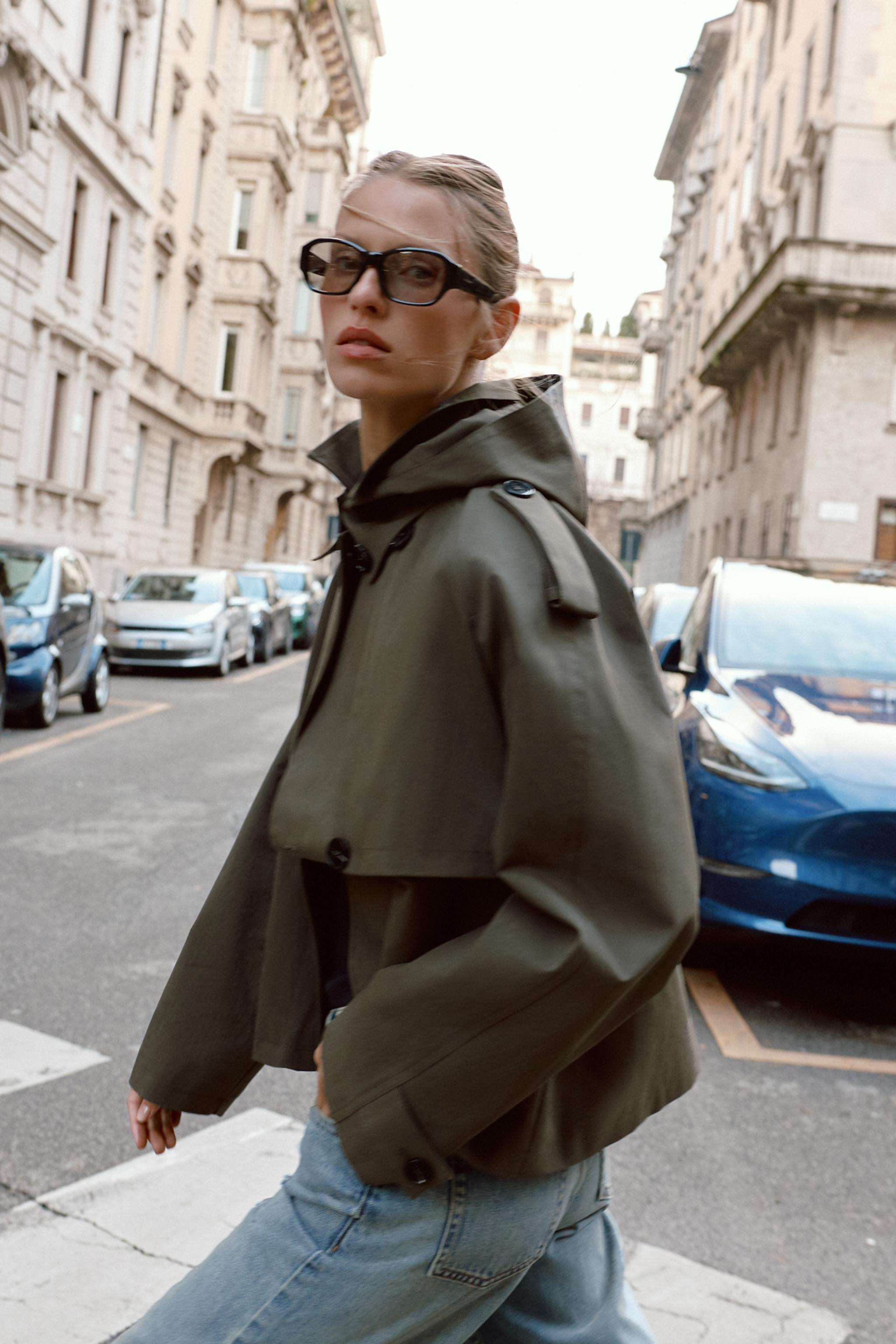 SHORT HOODED TRENCH | Zara US