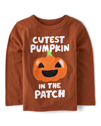 Baby And Toddler Boys Cutest Pumpkin Graphic Tee - ginger bread | The Children's Place