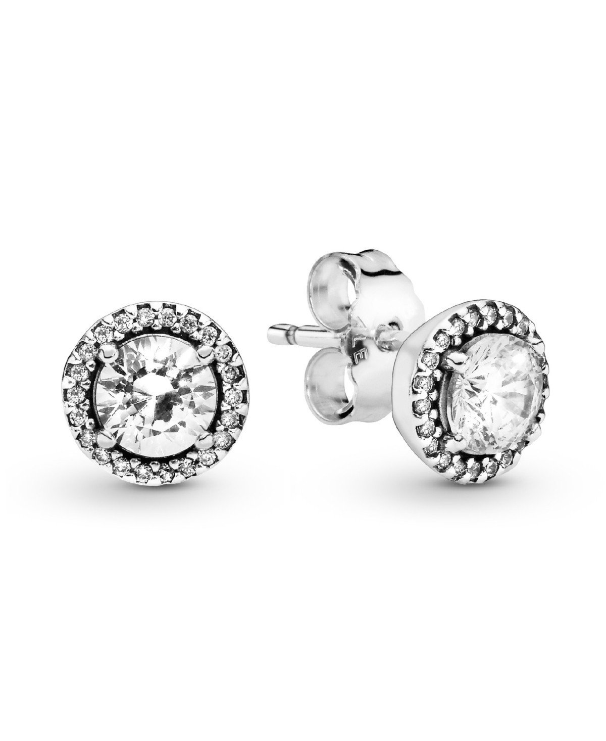 Pandora Round Sparkle Stud Earrings - Silver | Macy's