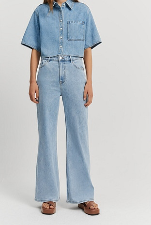Australian Cotton Super High Wide Jean | Country Road