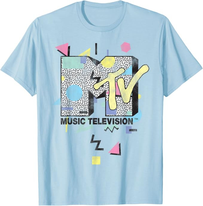 MTV Retro Shape Design Logo Graphic T-Shirt T-Shirt | Amazon (US)