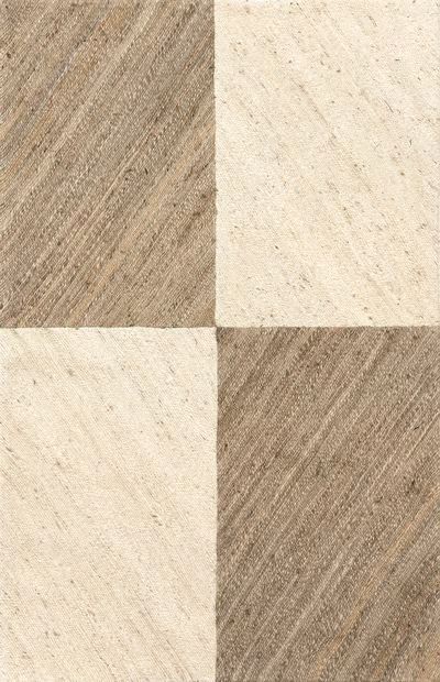 Natural Costanza Jute Tiled Checkered Area Rug | Rugs USA