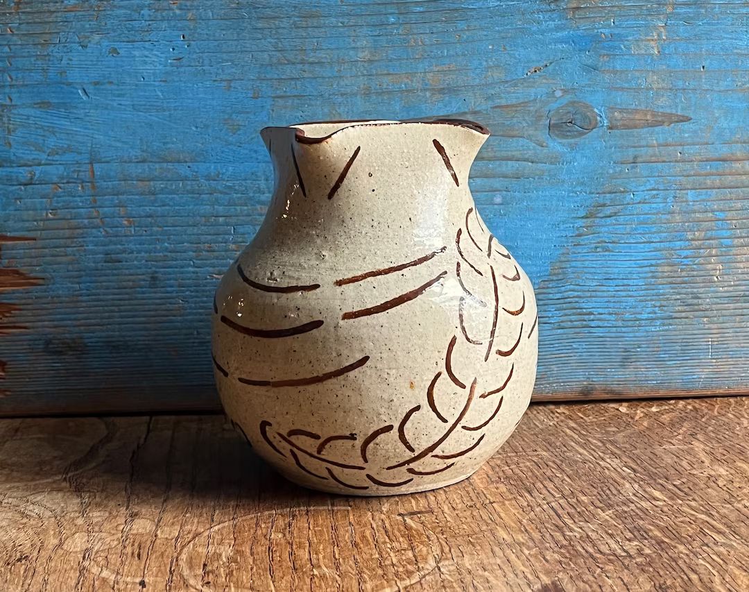 Studio pottery vase signed Elaine. Hand painted charmer. | Etsy (US)
