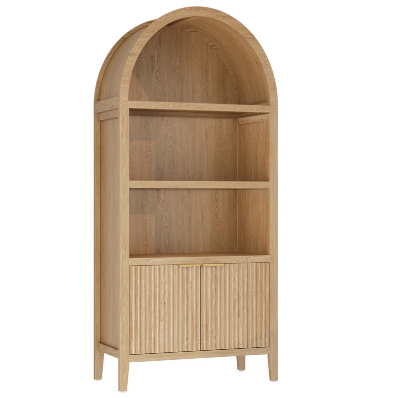 71" Arched Storage Bookcase, Display Cabinet | Wayfair North America