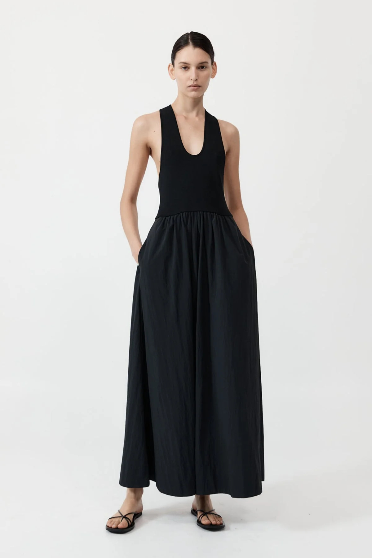 Plunge Neck Dress - Black | St. Agni (US, UK, EU)