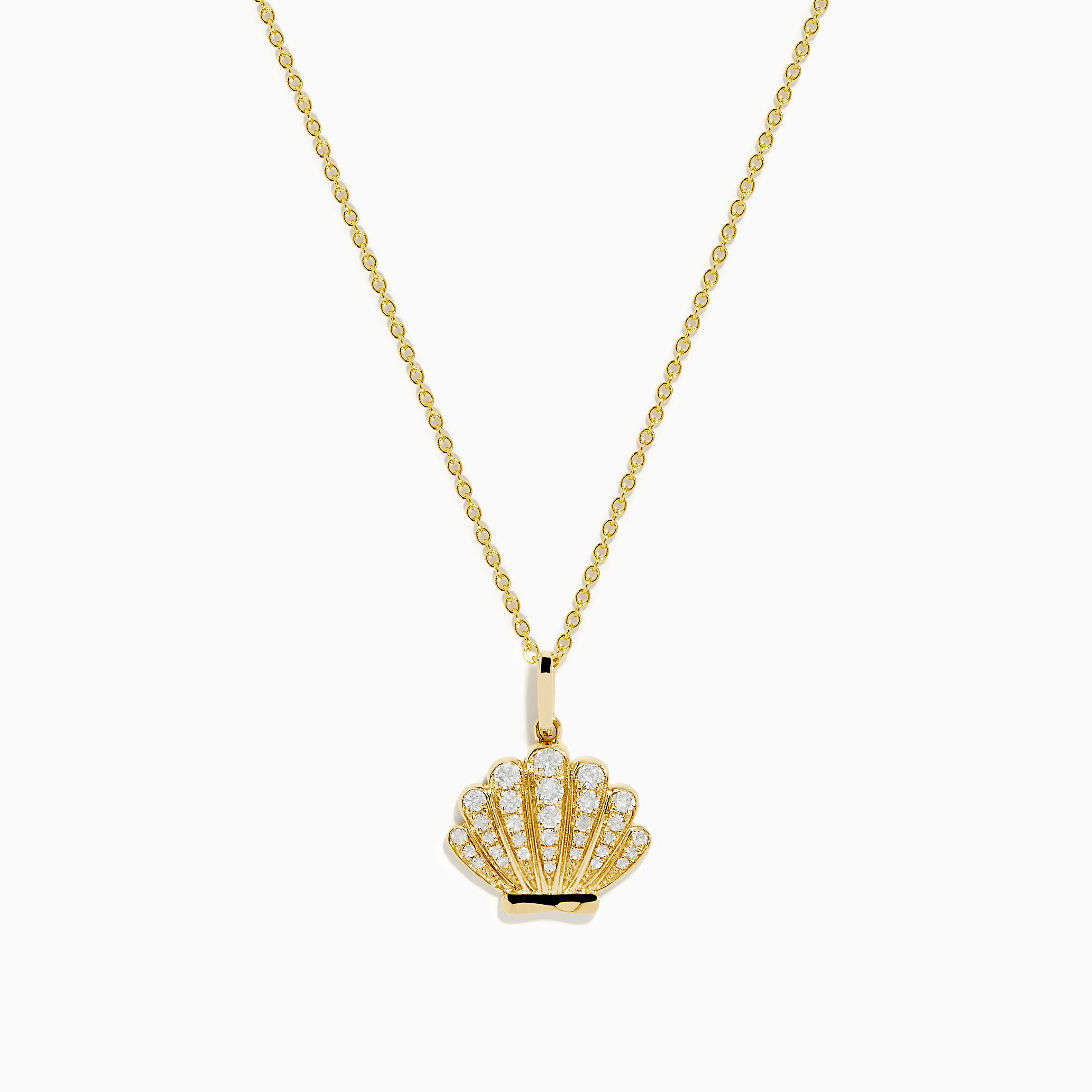 Seaside 14K Yellow Gold Diamond Seashell Pendant | Effy Jewelry