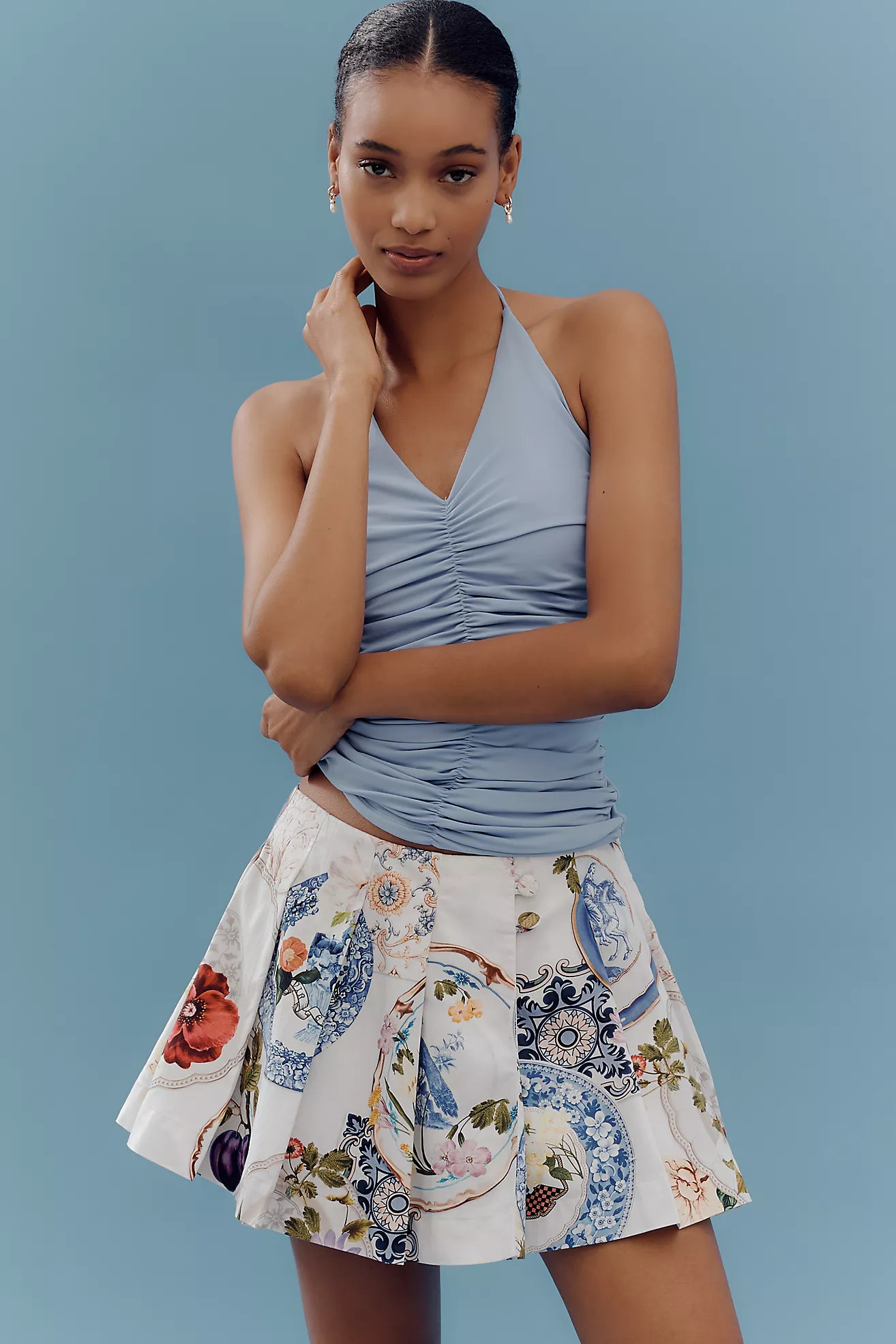 Maeve Printed Pleated Skort | Anthropologie (US)