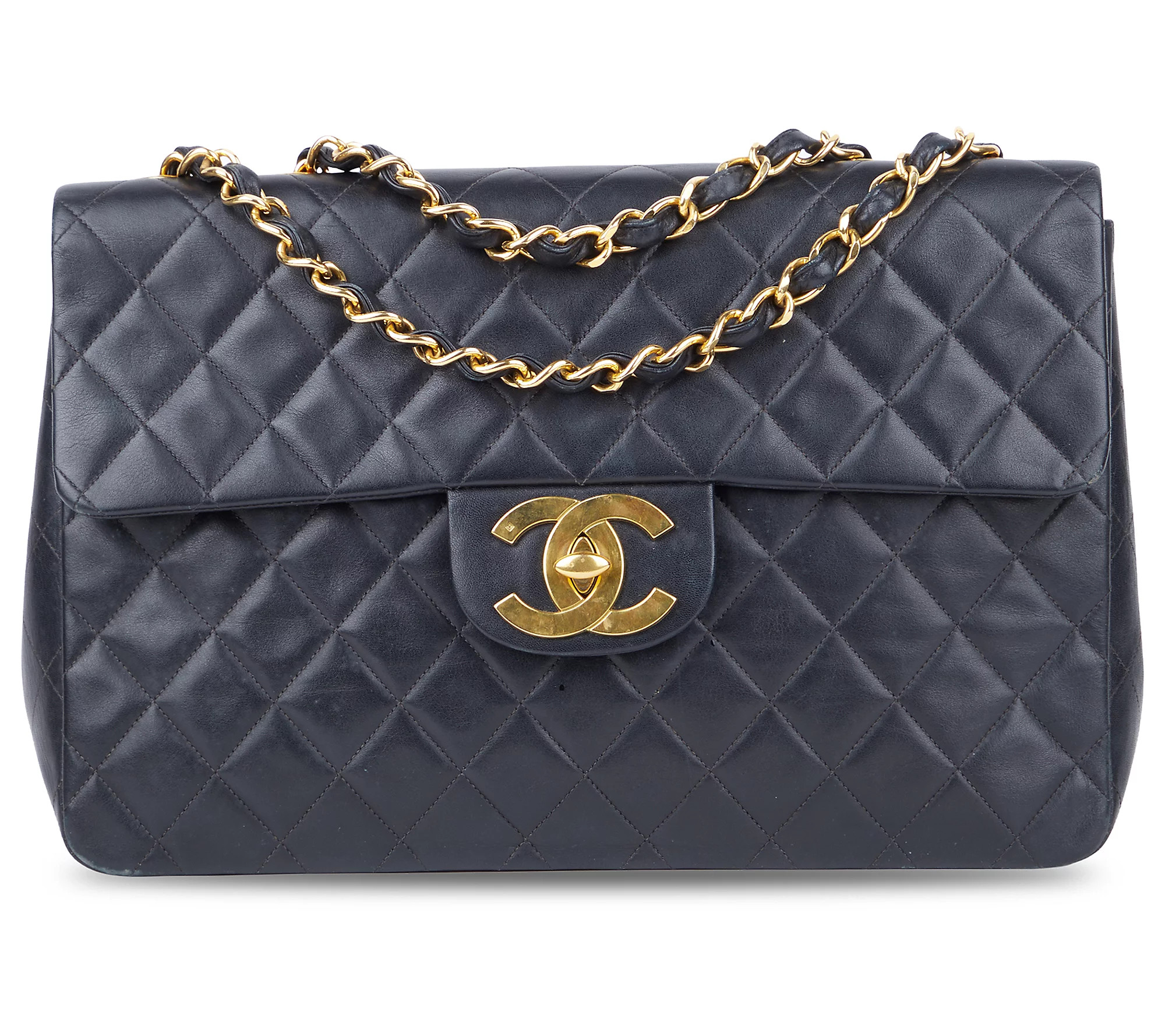 Pre-Owned Chanel XL CC Classic Single Flap MaxiBlack | QVC