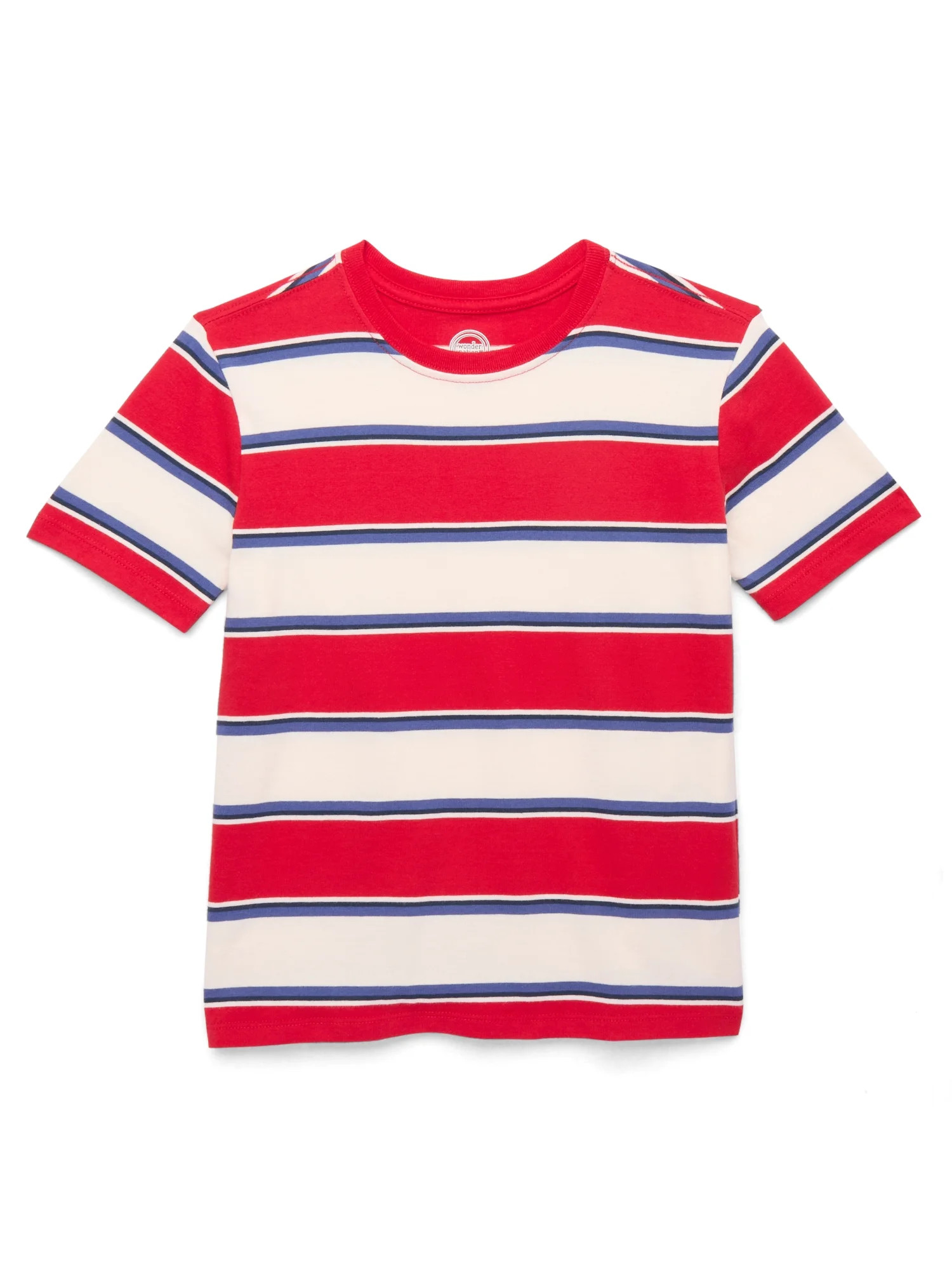 Wonder Nation Boys Stripe Tee with Short Sleeves, Sizes 4-18 & Husky | Walmart (US)