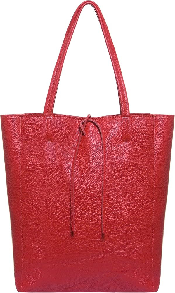 Italian Genuine Leather Tote Bag for Women with Zipper Large Tall Soft Unlined Handbag Purse for ... | Amazon (US)
