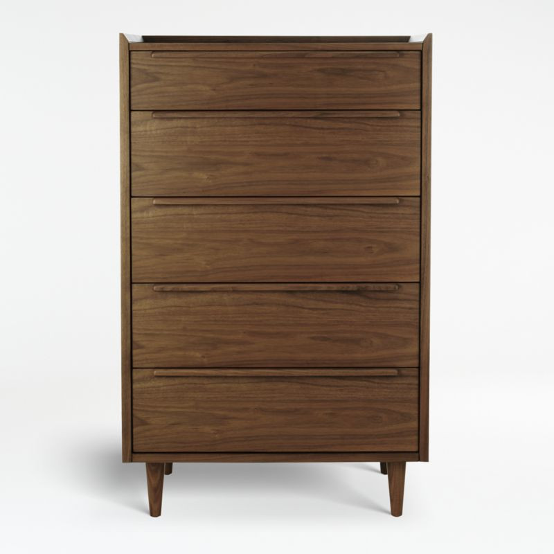 Tate Walnut 5-Drawer Chest + Reviews | Crate & Barrel | Crate & Barrel