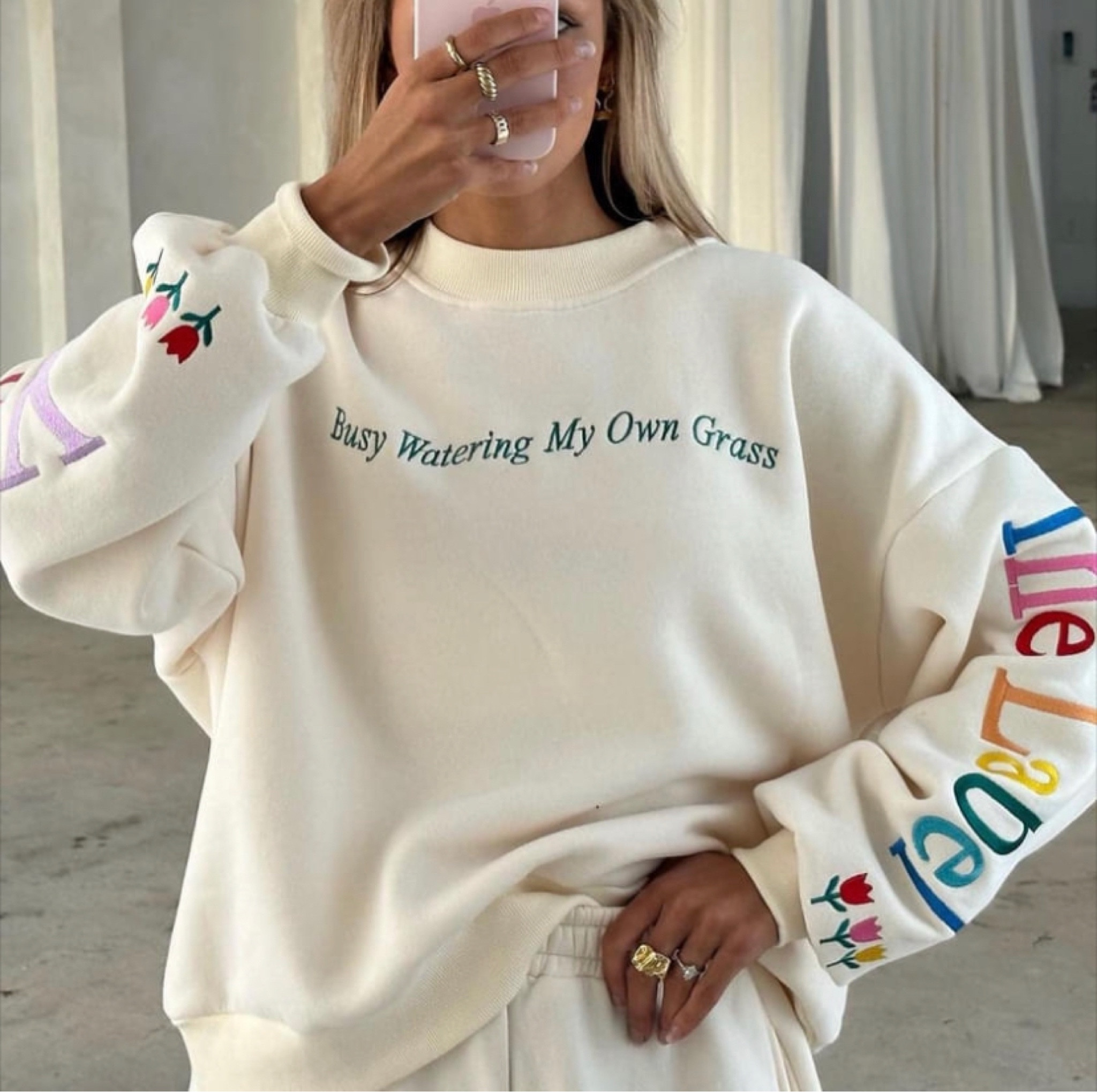 This sweatshirt is so me in all aspects. Busy taking care of me. It’s restocked at Yellow The Label! Mine shipped this morning! 💛💚💙 Not able to link, but here are some pieces I would be pairing it with! 😉 

#LTKstyletip #LTKxadidas #LTKSeasonal
