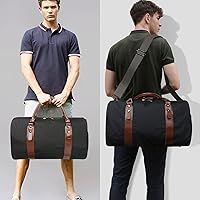 Oflamn Duffle Bag for Men Canvas Weekender Overnight Bag Carry On Luggage Travel Bag with Shoe Co... | Amazon (US)