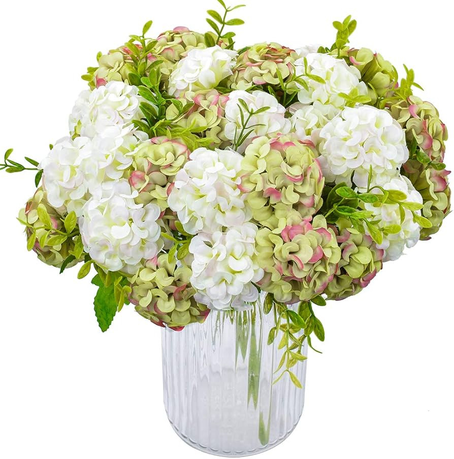 XONOR 4 Packs Artificial Silk Hydrangea Fake Bridal Bridesmaid Flower Bouquet for Wedding Party H... | Amazon (US)