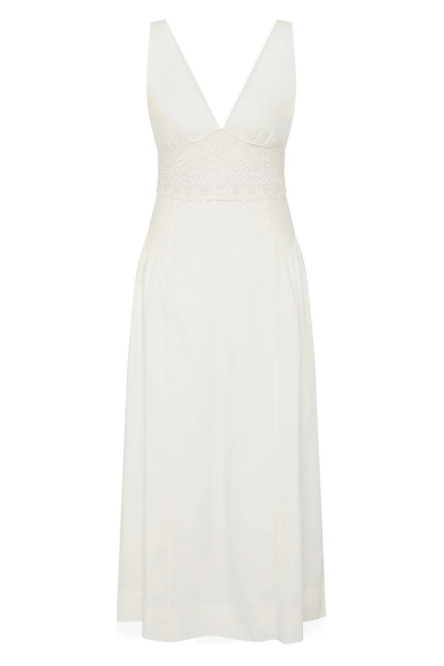 Veda V-Neck Dress in Vintage White | Over The Moon