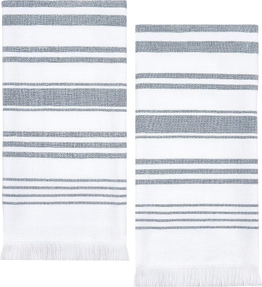 Sticky Toffee Oeko-Tex Certified Cotton White Hand Towels Set of 2, Soft and Absorbent Terry Towe... | Amazon (US)