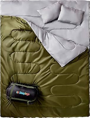 Sleepingo Double Sleeping Bag for Backpacking, Camping, Or Hiking, Queen Size XL! Cold Weather 2 ... | Amazon (US)