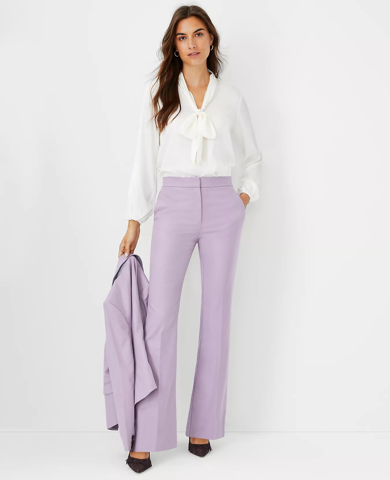 The High Rise Trouser Pant in Flannel | Ann Taylor (US)