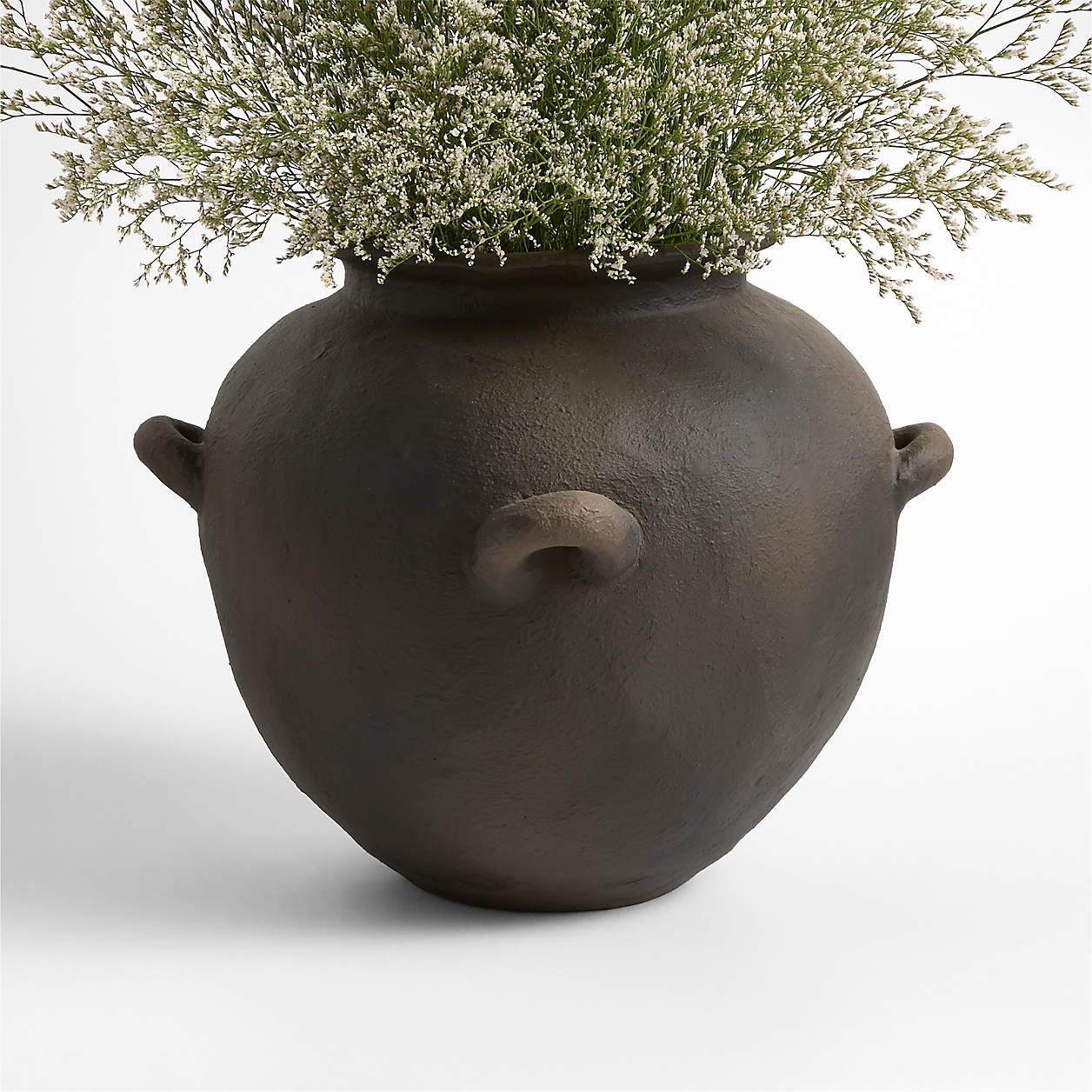 Museion Small Black Earthenware Clay Vase 9.5 by Jeremiah Brent | Crate & Barrel | Crate & Barrel