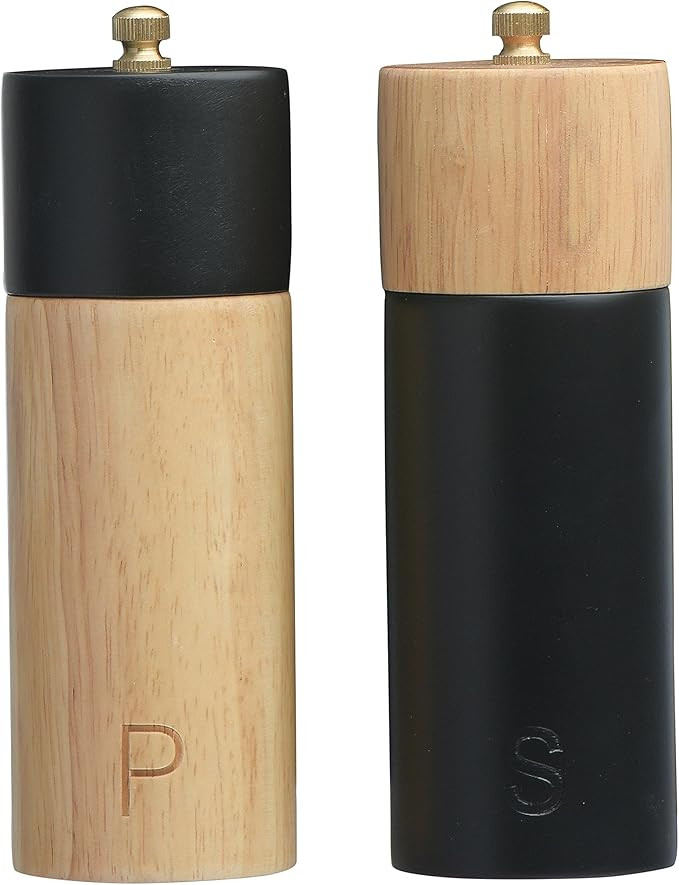 Bloomingville Two-Tone Rubber Sakt Salt and Pepper Mills, Black | Amazon (US)