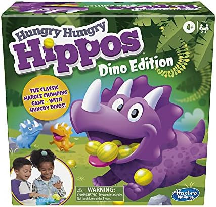 Hungry Hungry Hippos Dino Edition Board Game, Pre-School Game for Ages 4 and Up; For 2 to 4 Playe... | Amazon (US)