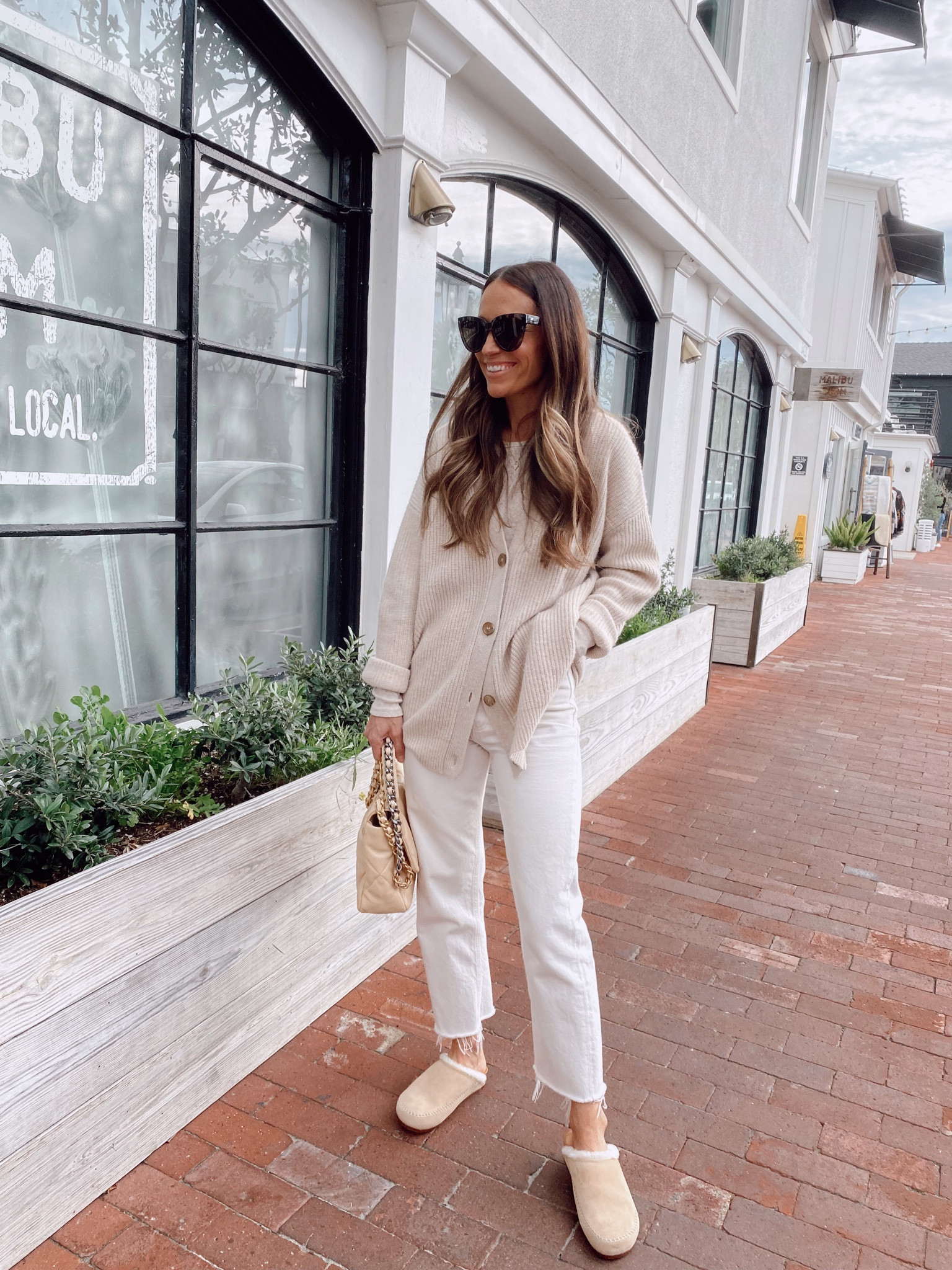 Today’s outfit from December’s capsule wardrobe 
15% off cardigan and shearling clogs with code SHANNONP15 

#LTKstyletip #LTKSeasonal #LTKsalealert
