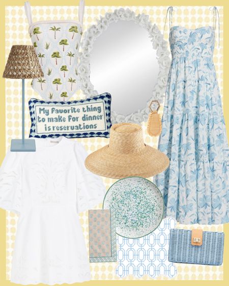 Weekly wishlist!
One piece swimsuit; bathing suit; resort wear; blue and white dress; Spring dresses; straw hat; resort; vacation style; rechargeable lamp; scalloped placemat; dinnerware; block print table linens; coastal mirror; eyelet dress; rattan clutch; blue and white forever; grandmillennial style

#LTKhome #LTKtravel #LTKswim