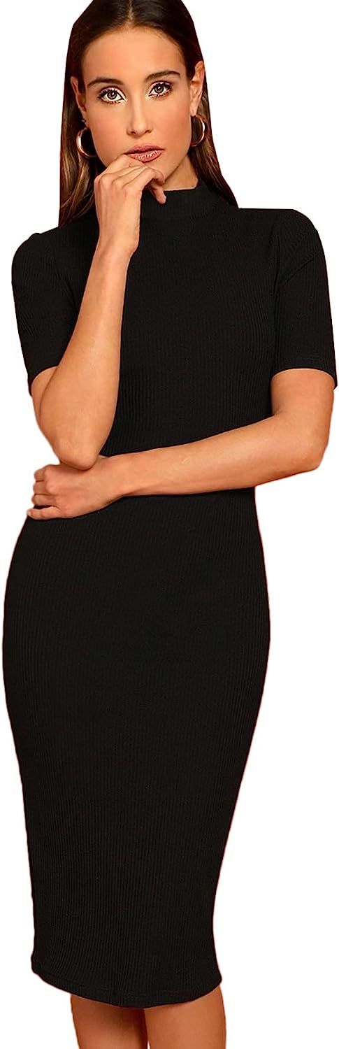 SheIn Women's Short Sleeve Elegant Sheath Pencil Dress | Amazon (US)