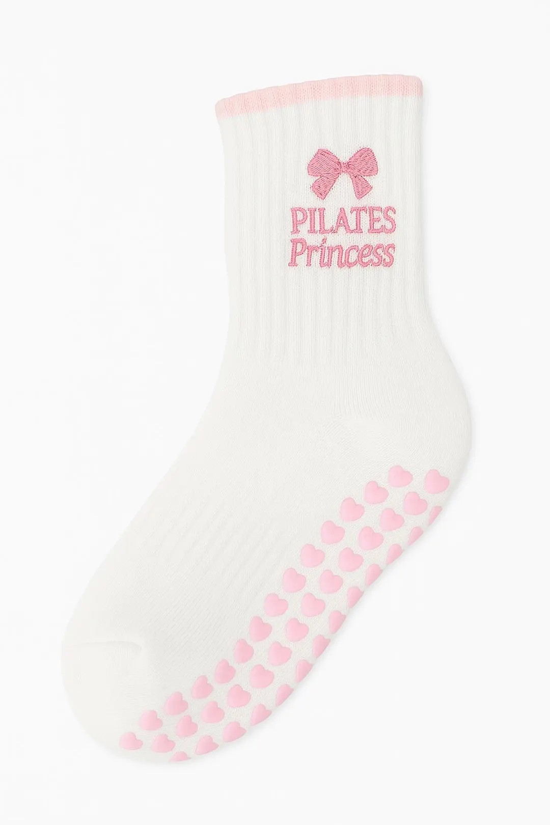 Solisse Pilates Socks – PINK "pilates Princess" Embroidered Bow Edition - Non-slip Pilates Crew... | Etsy (US)