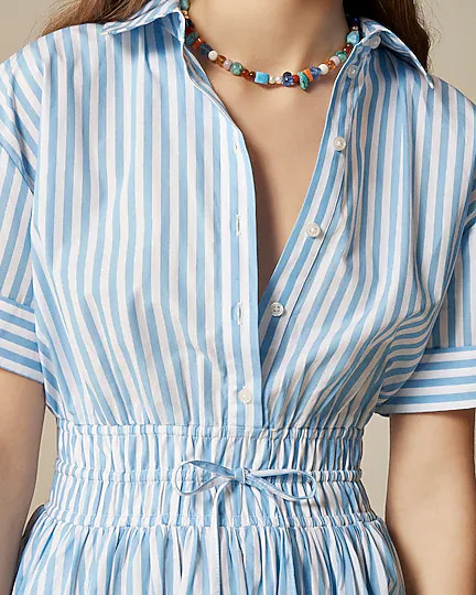 Elena mini shirtdress in striped cotton poplin | J. Crew US