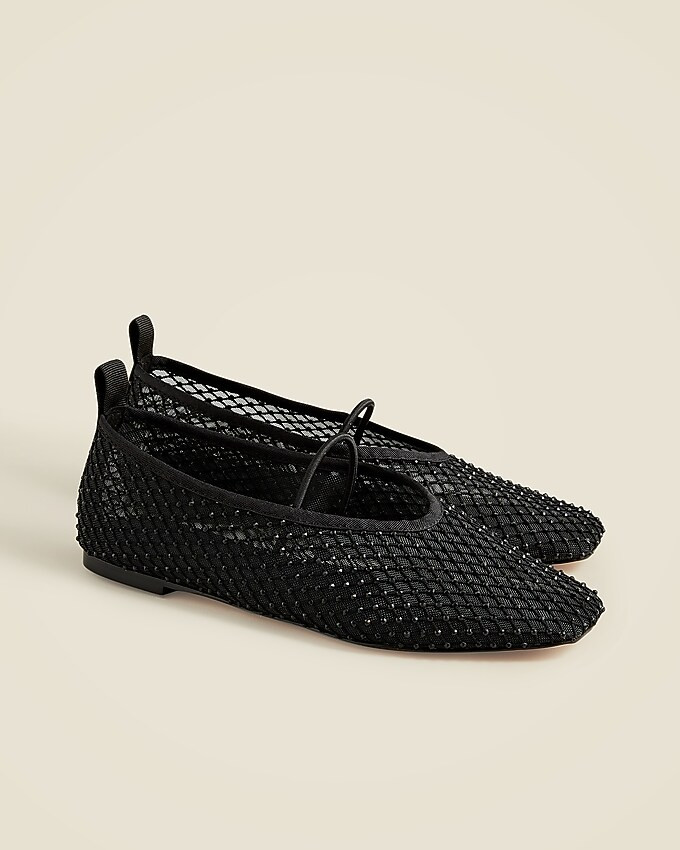 Quinn Mary Jane ballet flats in crystal mesh | J. Crew US