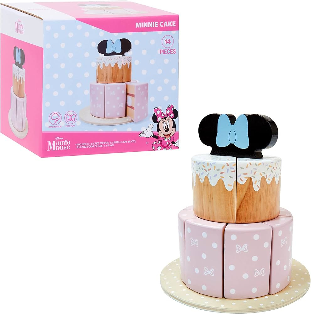 Disney Wooden Toys Minnie Mouse Cake Set, Pretend Play, Officially Licensed Kids Toys for Ages 3 ... | Amazon (US)