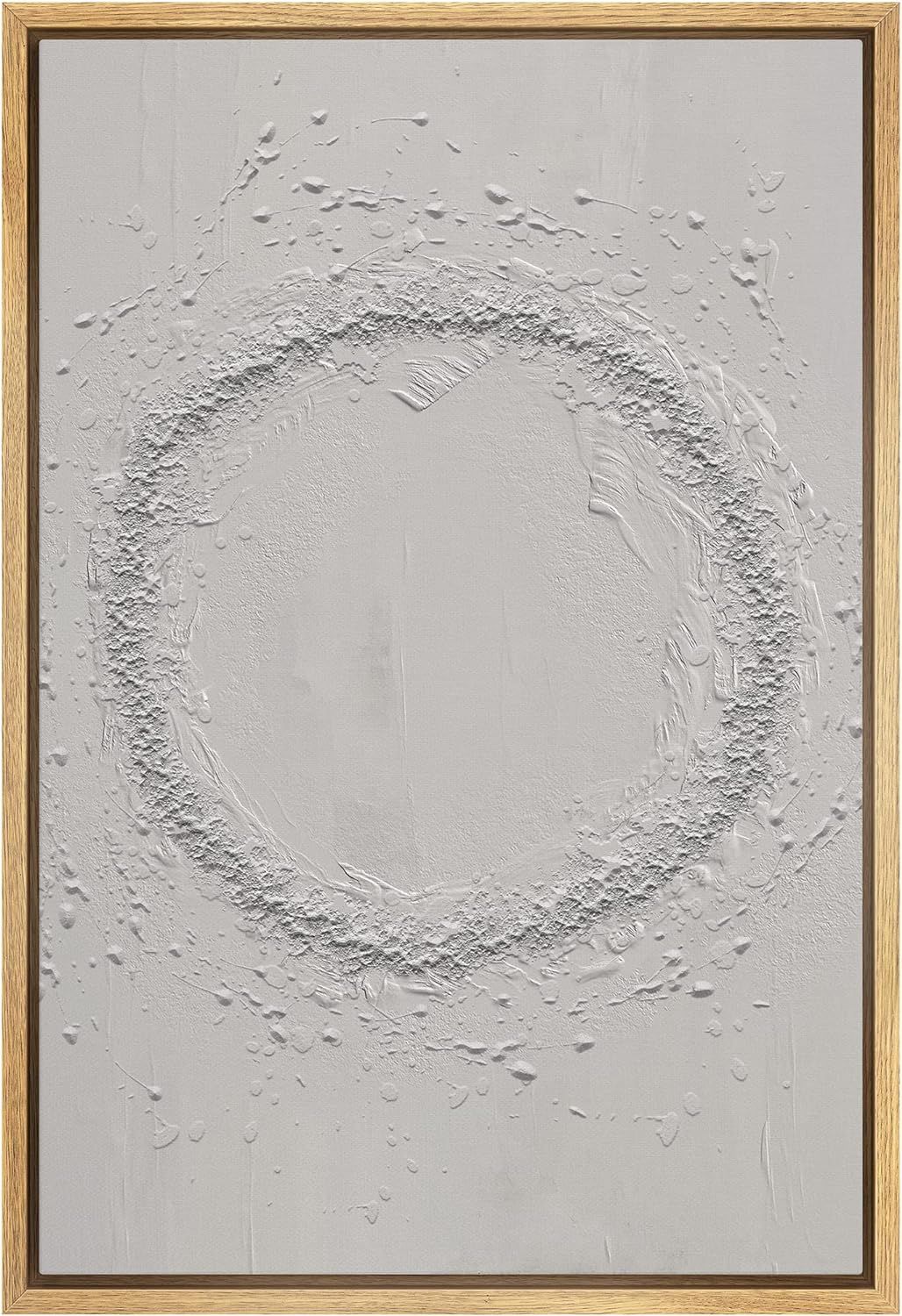 SIGNWIN Framed Canvas Print Wall Art Gray Geometric Grunge Circle Landscape Abstract Shape Illust... | Amazon (US)