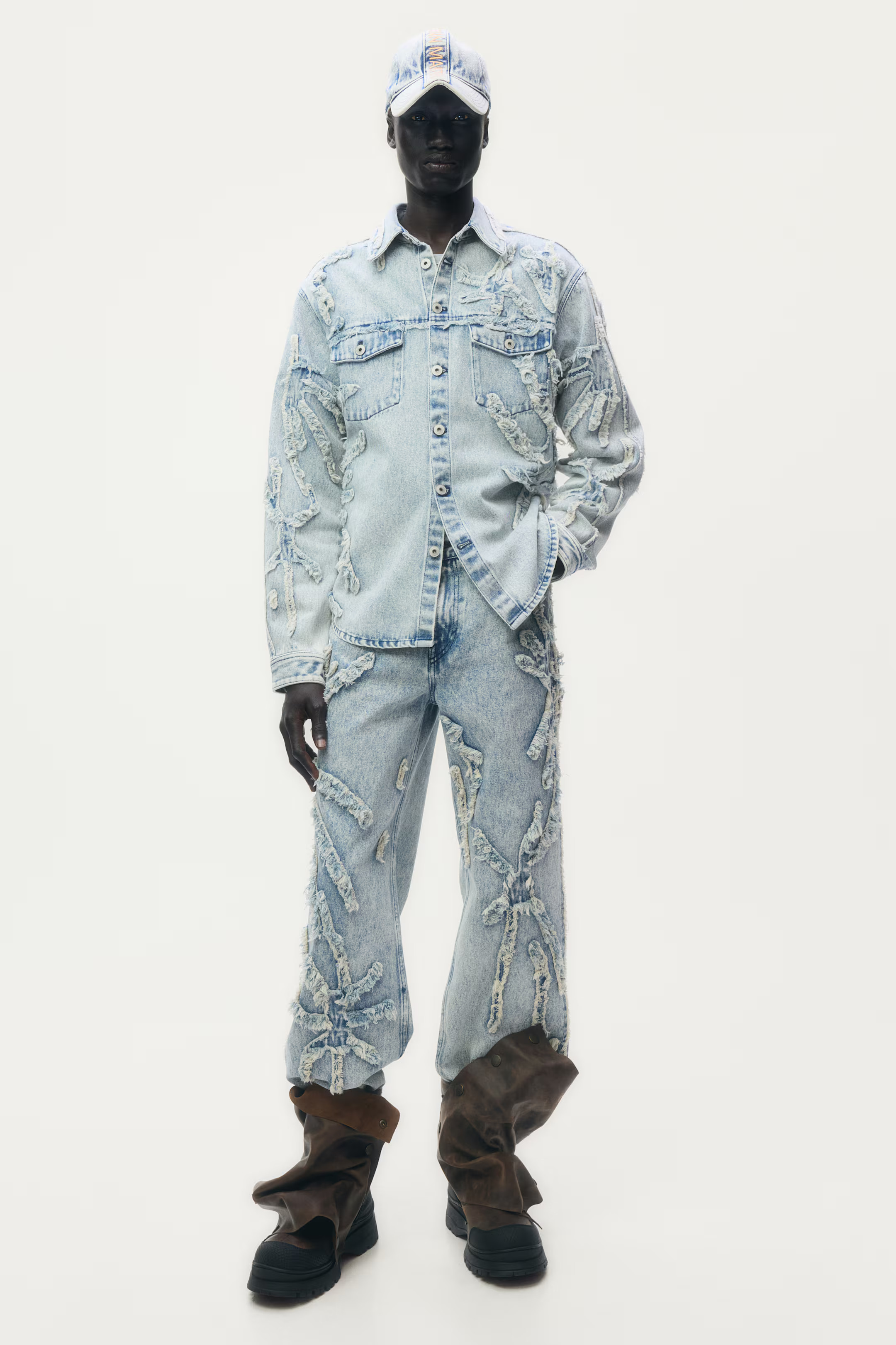 Distressed-Look Denim Shirt | H&M (US + CA)