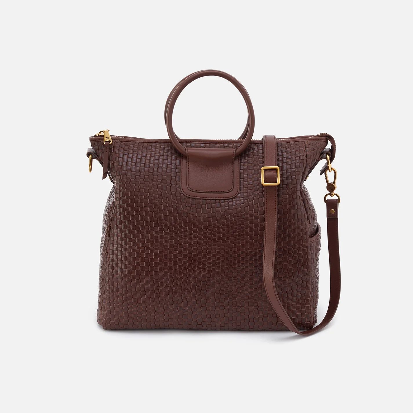 Sheila Large Satchel in Wave Weave Leather - Pecan | HOBO Bags