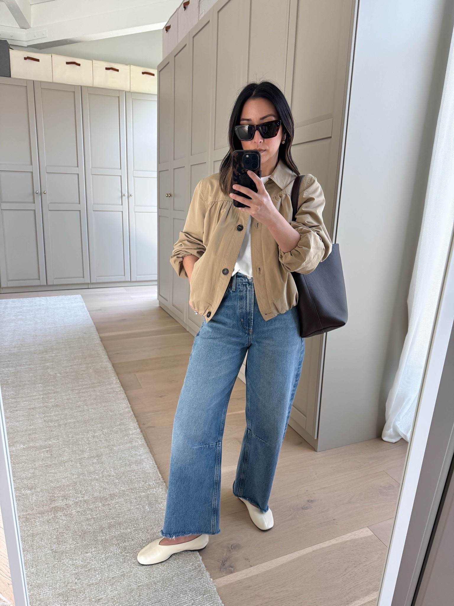 Easy mom outfit. I love a simple jacket that’s color coordinated and the jacket and jeans doing all the work. 

Jcrew tee medium
Zara jacket small
Citizens of humanity Miro jeans 24 - sized down and cut hems. 
Reformation flats 5
Quince bag small
Dorsey Maxwell earrings medium
Dorsey James necklace 15”
Celine sunglasses

Spring outfits, spring style, petite style

#LTKootd #LTKmomlife #LTKPetite