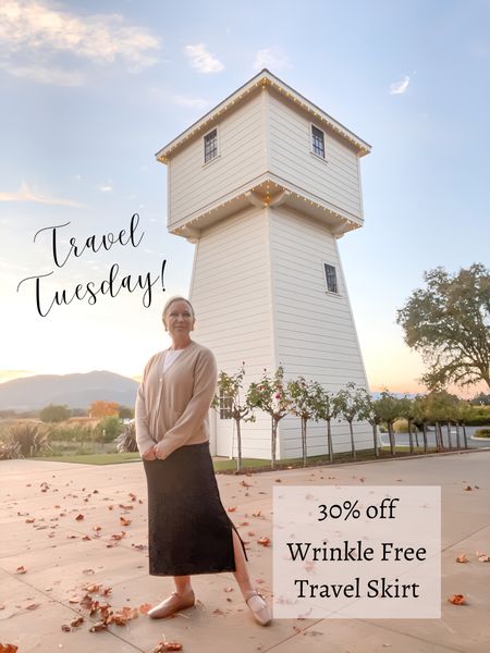 Travel Tuesday! Wrinkle free travel skirt is 30% off! Shown at Silver Oak Winery in Napa Valley, California. ❤️🍷

#LTKtravel #LTKsalealert #LTKCyberWeek