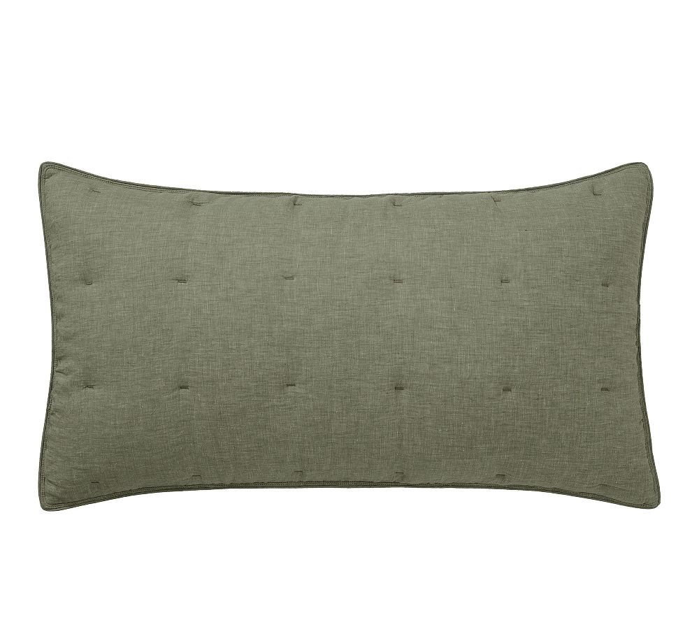 Belgian Flax Linen Comforter Sham, Loden, King, Set of 2 | Pottery Barn (US)