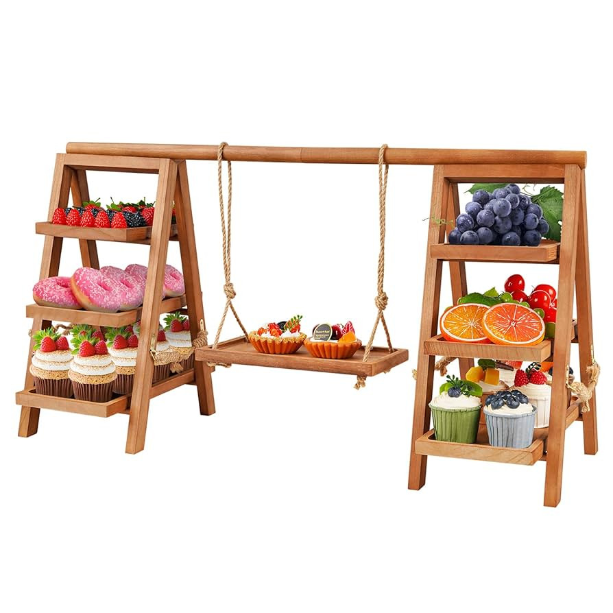 Wooden Cupcake Stand, 3 Tier Cupcake Display Stand for Dessert Display, Dessert Stands with Servi... | Amazon (US)