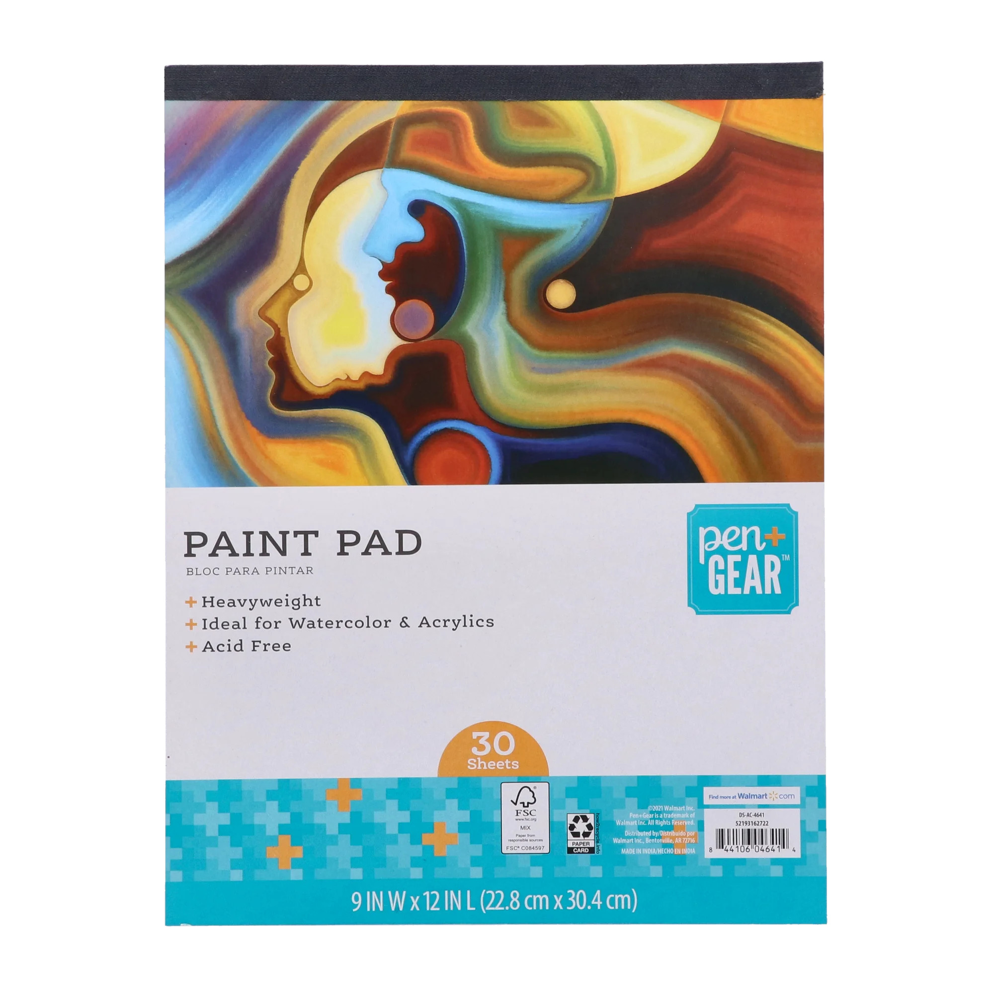 Pen+Gear Paint Pad, 9" x 12", Heavyweight Mixed Media Paper, 30 Sheets, Adults and Kids | Walmart (US)
