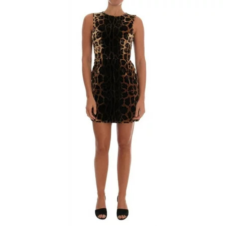 Dolce Gabbana Brown Leopard Print Silk Sheath Dress | Walmart (US)