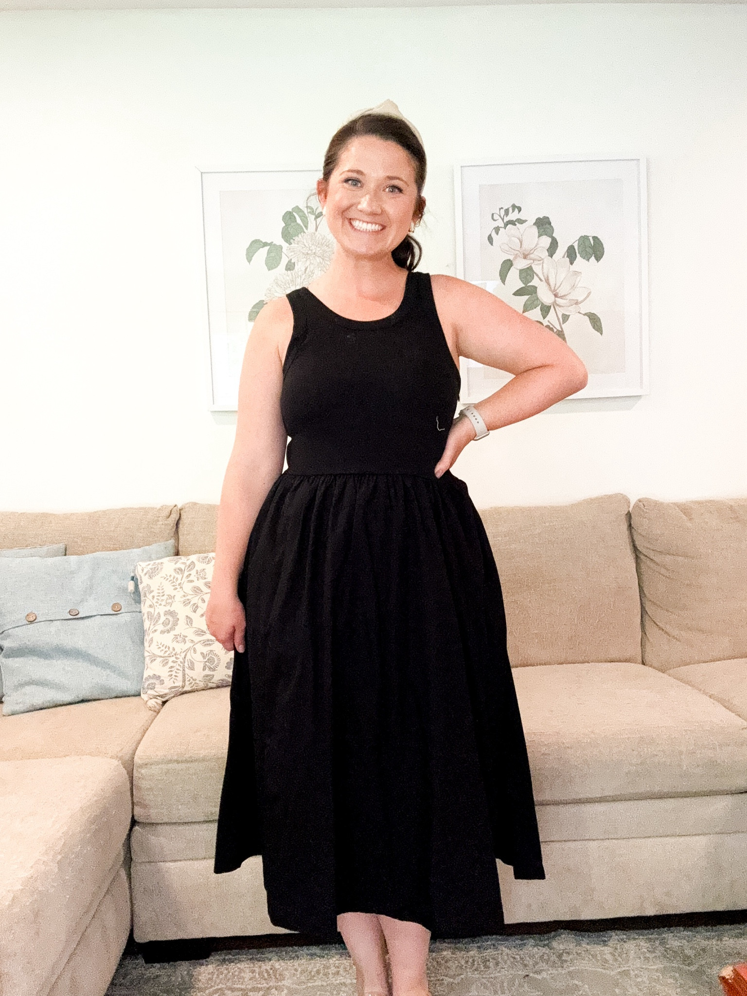 Mixed media dress. Fit and flare dress. Walmart summer dress