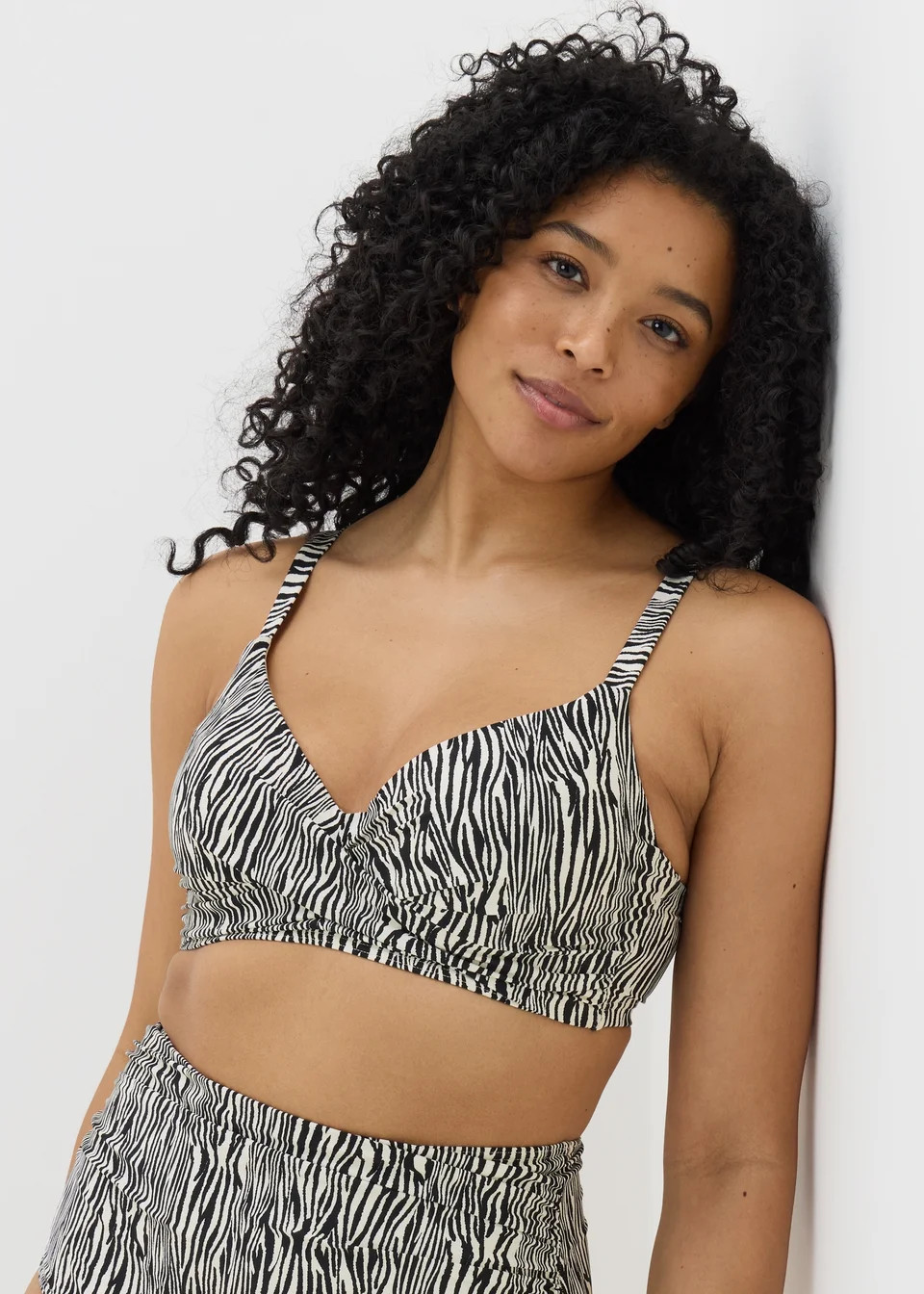 DD+ Brown Zebra Print Shapewear Bikini Top | Matalan (UK)