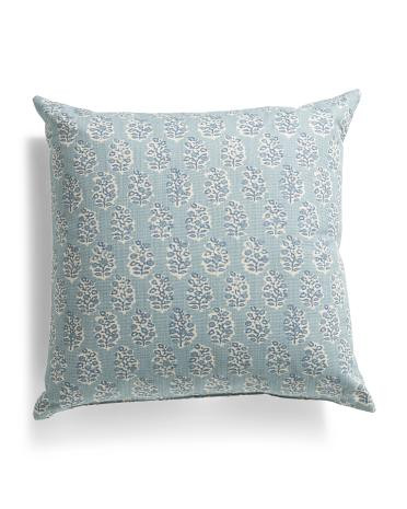 Made In Usa 22x22 Linen Blend Floral 2 Sided Print Pillow | TJ Maxx