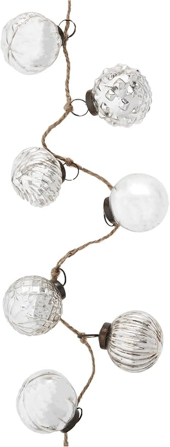 Creative Co-Op Embossed Mercury Glass Ornamental Garland, 72 Inch, Antique Silver | Amazon (US)