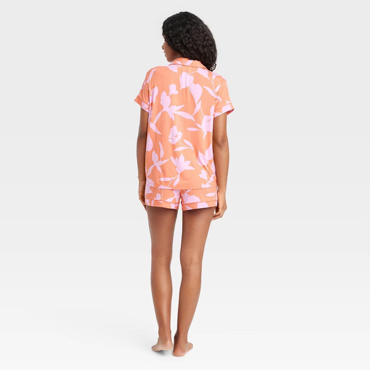 Women's Beautifully Soft Short Sleeve Notch Collar Top and Shorts Pajama Set - Stars Above™ | Target