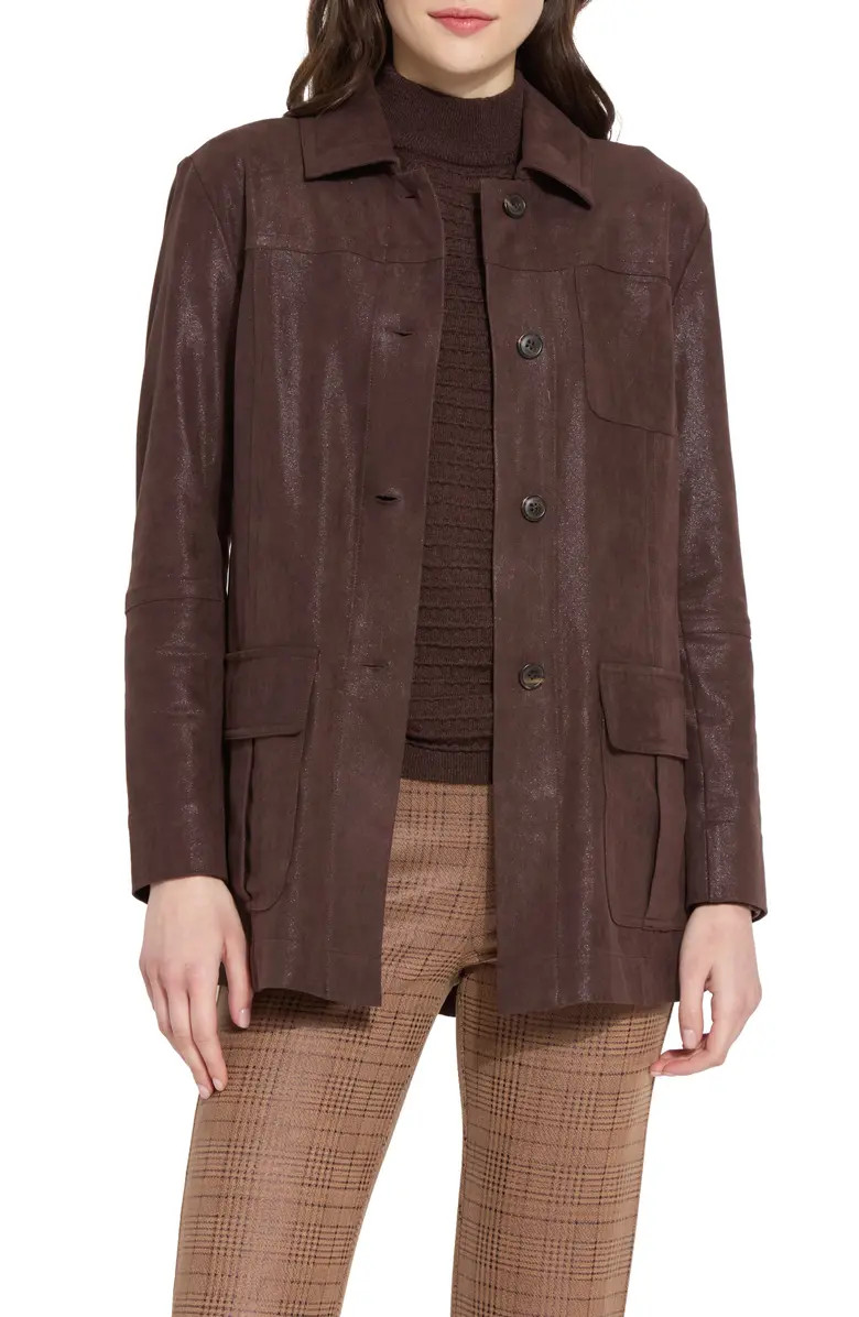 Lyssé Lora Foil Faux Suede Utility Jacket | Nordstrom | Nordstrom