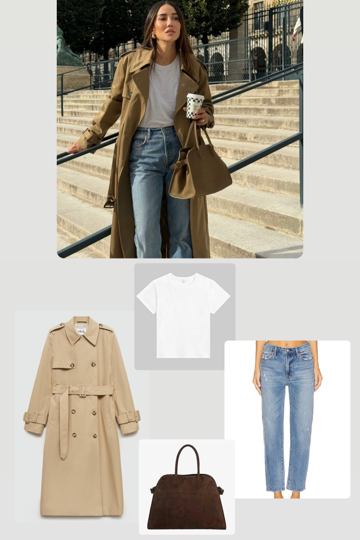 Get Tamara’s look for less ⬇️

Simple, easy fall look- white tshirt, jeans, trench coat, brown suede bag- easy, simple yet still chic.



#LTKFindsUnder100 #LTKGiftGuide #LTKStyleTip