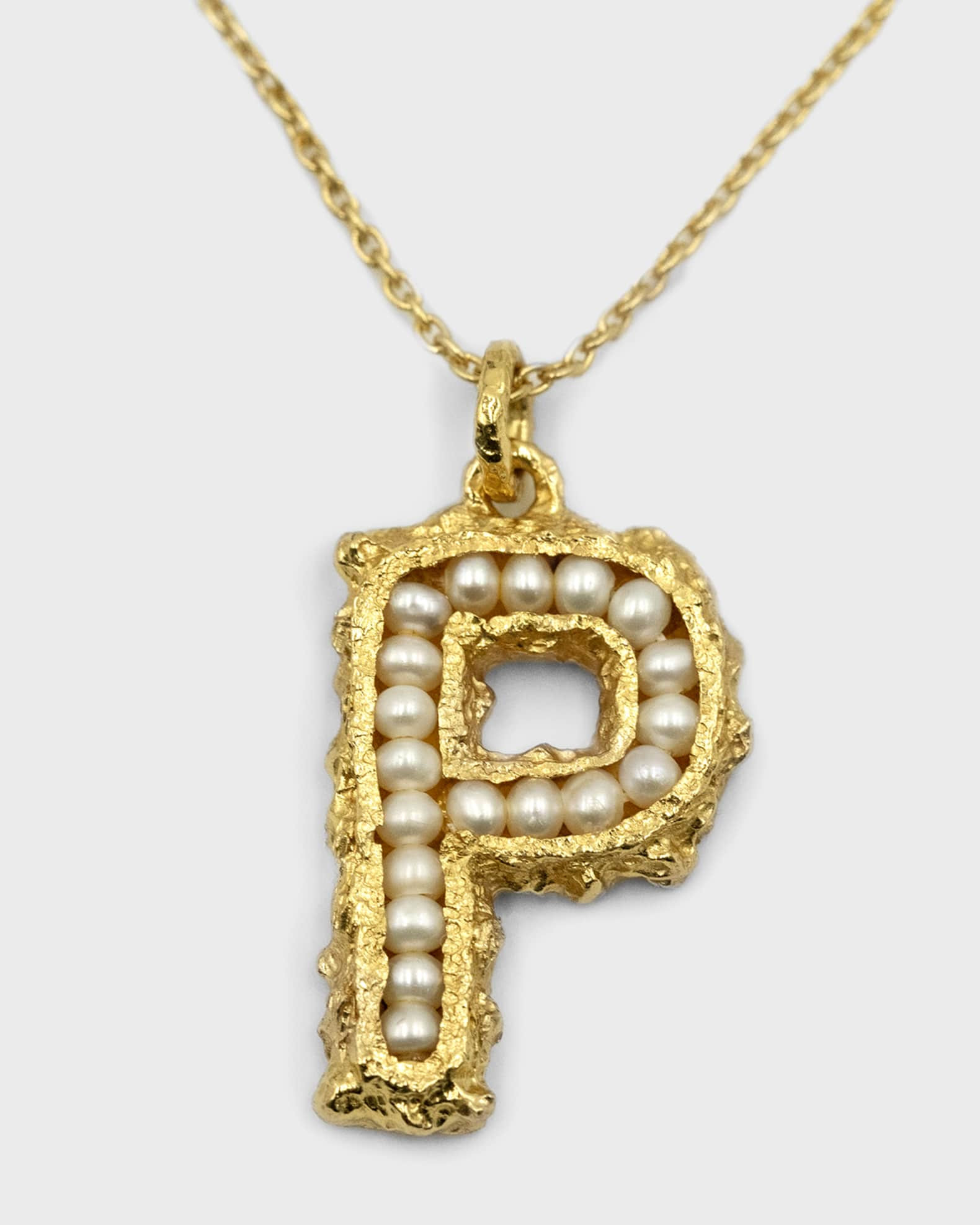Mini Pearls Alphabet Necklace | Neiman Marcus