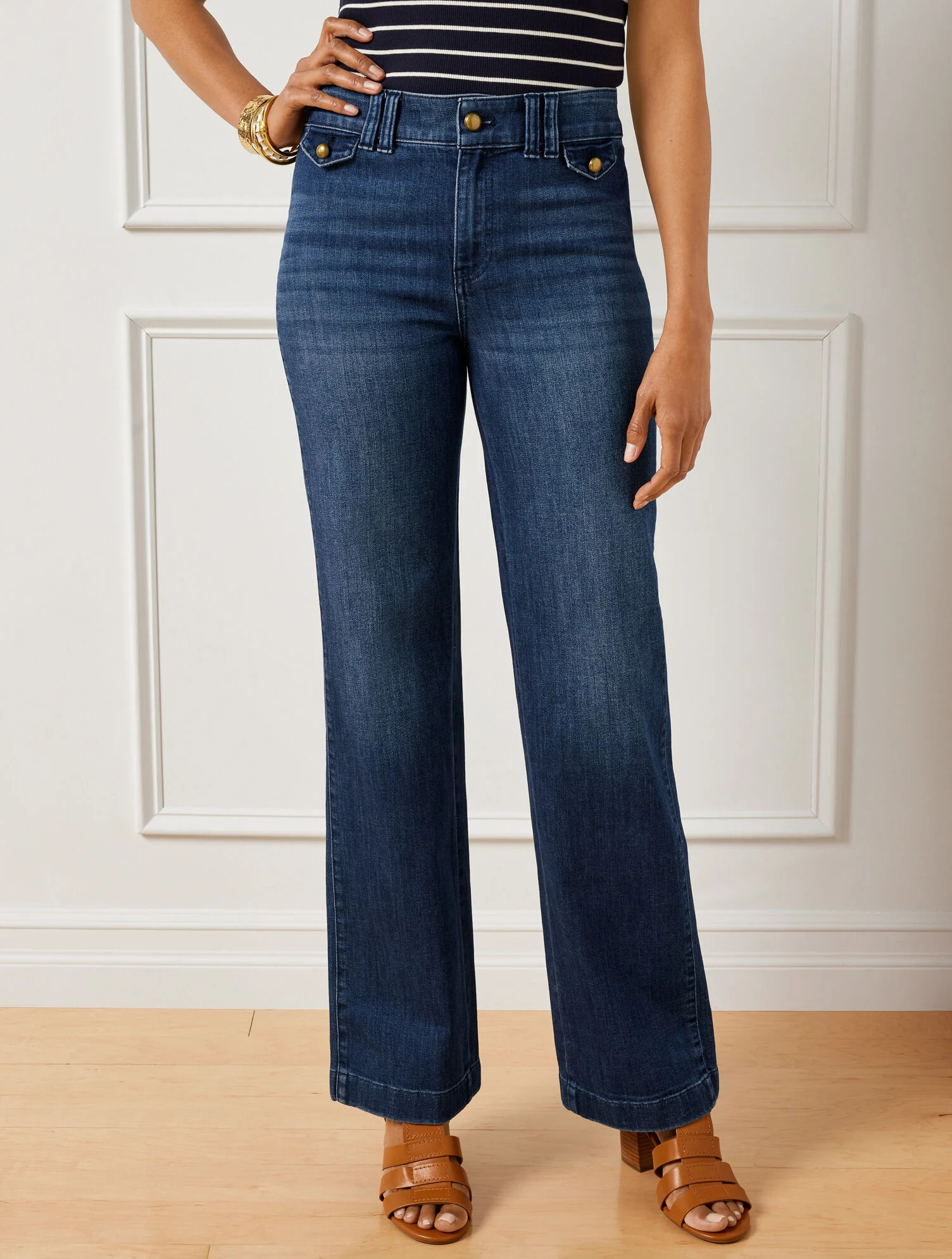 Wide Leg Jeans - Nile Wash | Talbots